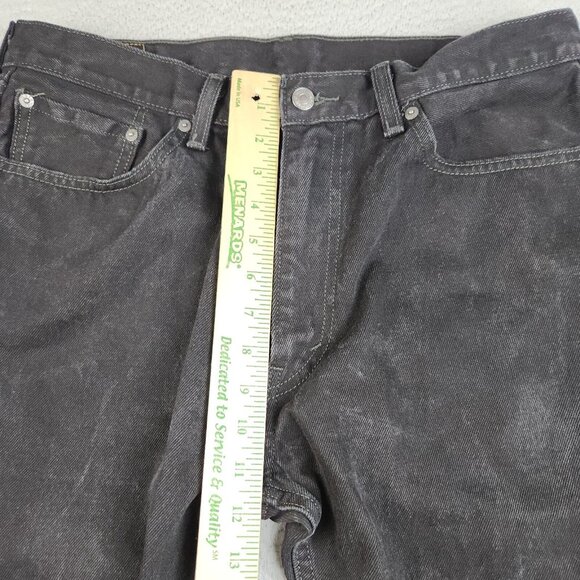 Levis 505 Black Denim Jeans Mens 36x30 Straight Leg Regular Fit Classic Pants - Picture 4 of 12
